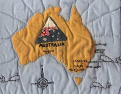Appliqued map of Australia 16KB